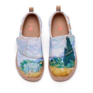 UIN Kid's Art Painted Travel Shoes (Van Gogh Wheatfield with Cypresses Kid)